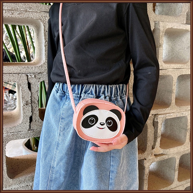 Túi Da Pu Đeo Chéo Mini Hình Gấu Trúc Hoạt Hình Dễ Thương Dành Cho Trẻ Em