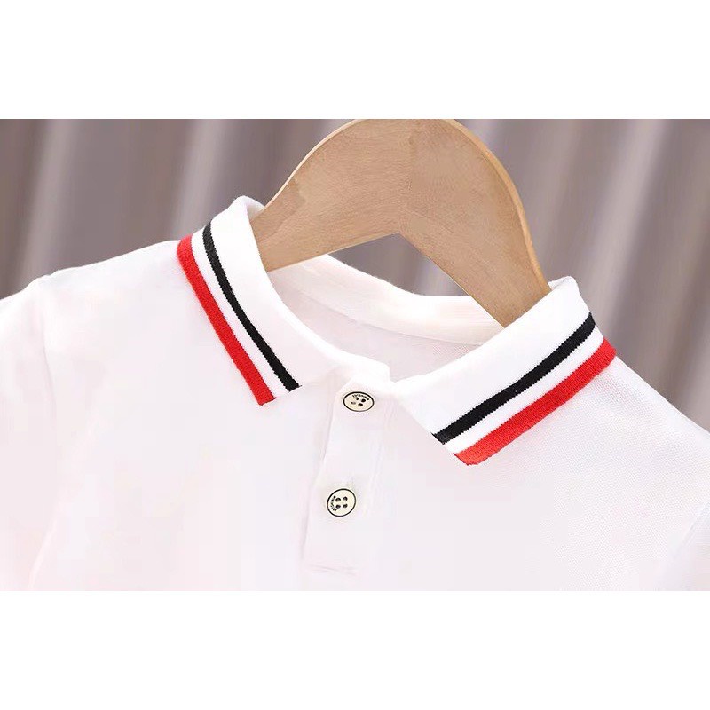 Áo polo cho bé trai, áo cộc tay cho bé trai cotton cao cấp tay áo in hoạt hình - HADU KIDS 10- 28 kg