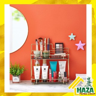 Kệ đựng đồ mỹ phẩm, đa năng 2 tầng cho phòng ngủ, nhà tắm sang trọng [Haza Home Decor]