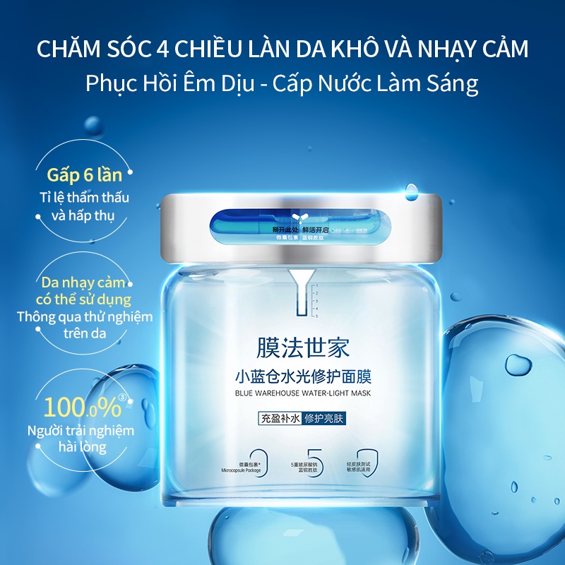 MASK FAMILY Mặt nạ cấp nước dưỡng ẩm Cứu cấp làn da khô mẫn cảm làm sáng da Chăm sóc da mặt 28ml 5 miếng