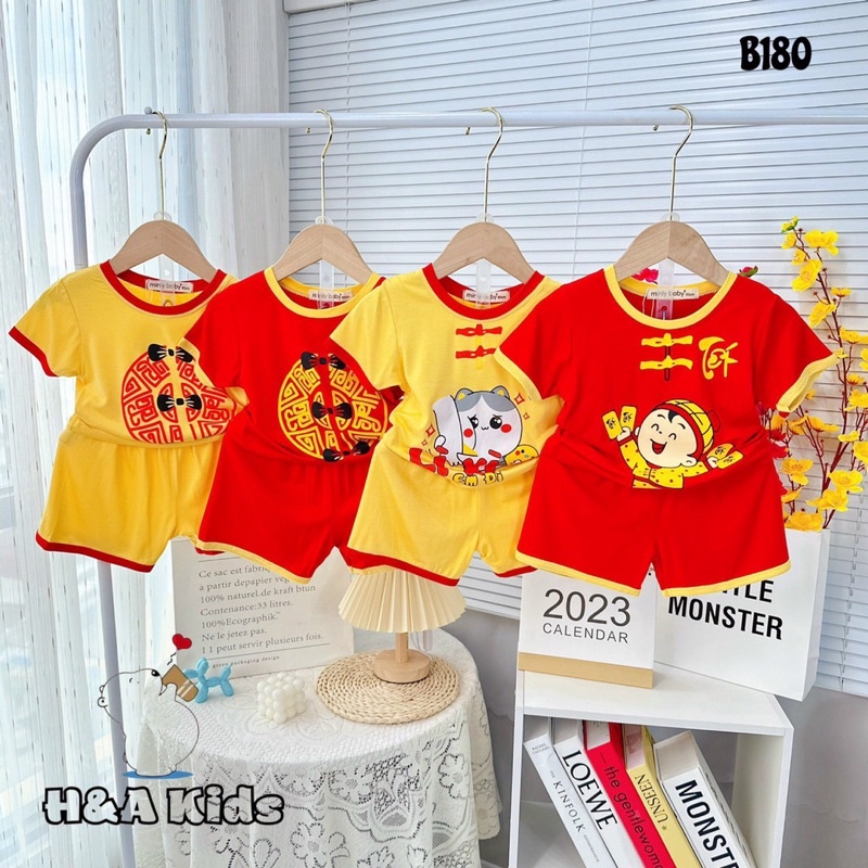Bộ cộc tay TẾT chất thun lạnh Minky Mom cho bé trai bé gái
