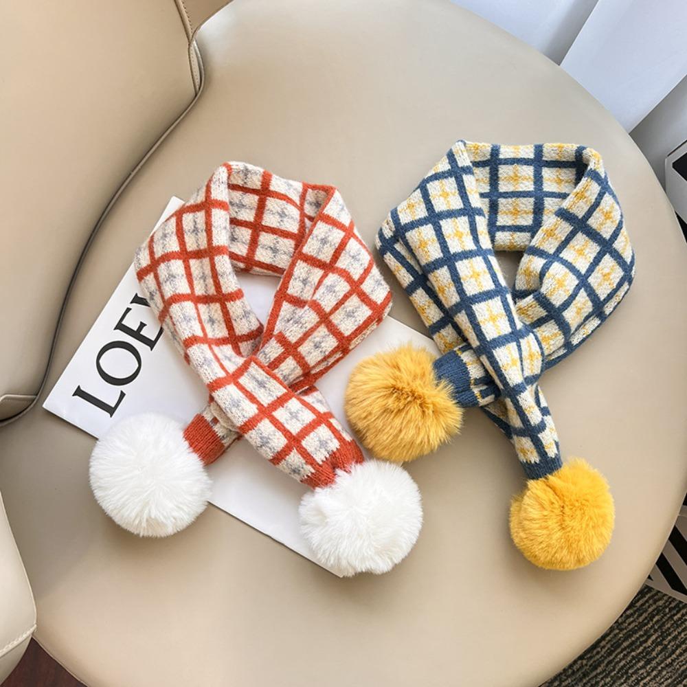 Bộ Mũ Và Khăn Choàng Cổ Họa Tiết Kẻ Sọc Đính Bóng Lông Thời Trang Mùa Đông