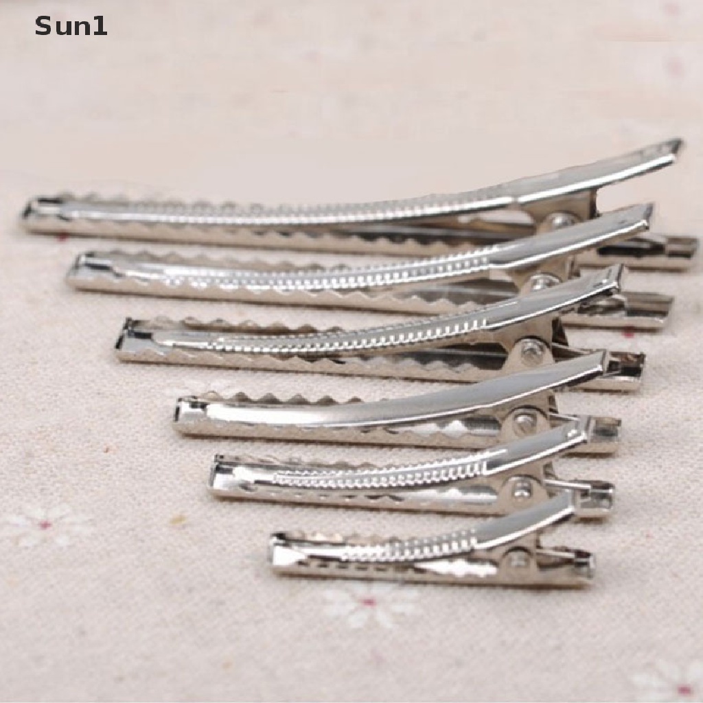 Set 50 Kẹp Tóc Cá Sấu Bằng Kim Loại Có Răng Kẹp DIY