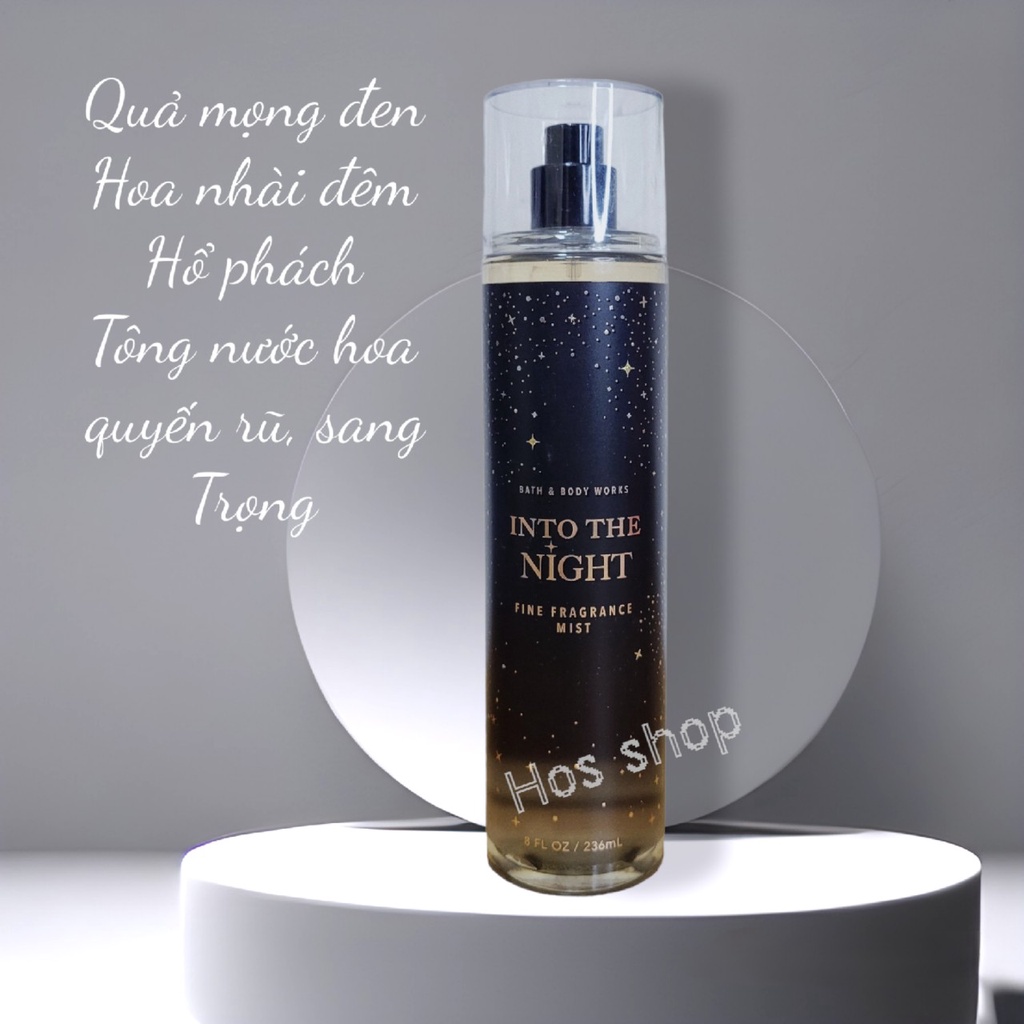 Sữa tắm, dưỡng thể, xịt thơm Bath and Body work mùi Into the night