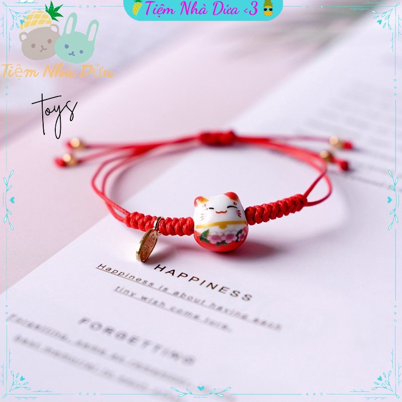 Vòng Tay Mèo May Mắn, Lắc Tay Mèo May Mắn, Dây Rút Cute Đáng Yêu Của Tiệm Nhà Dứa và