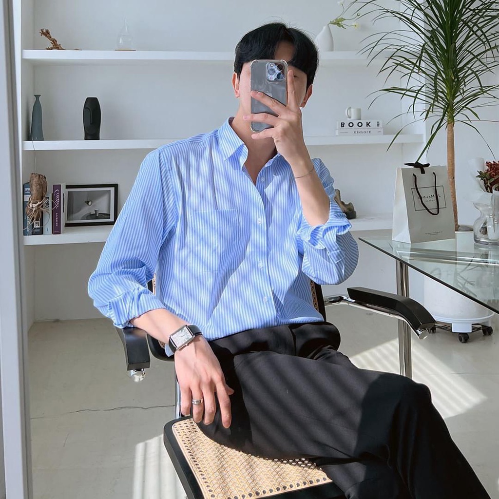 Áo sơ mi kẻ sọc JONATO, sơ mi form rộng chất vải cao cấp, kiểu dáng trẻ trung năng động