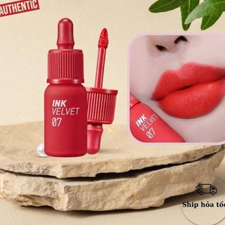  SON KEM LÌ PERIPERA INK VELVET TINT - MÀU 07 GIRLISH RED – ĐỎ CAM 
