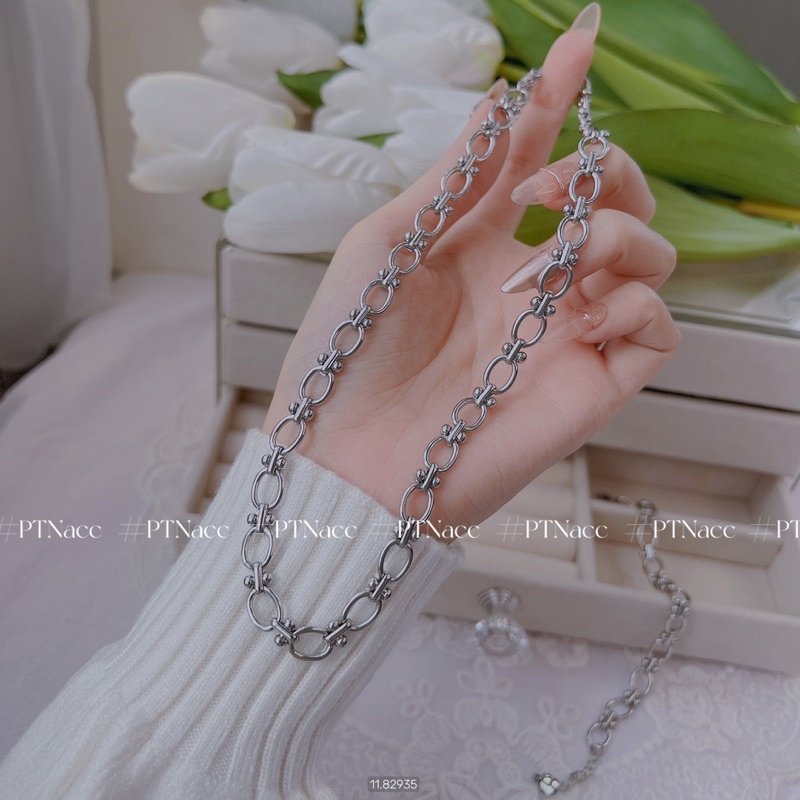 Bộ trang sức, set titan dây chuyền, lắc tay xích đơn giản kiểu dáng Hàn Quốc .PTNACC.