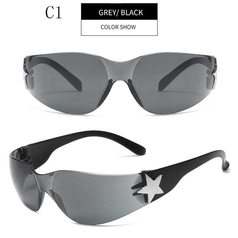 * Hàng Có Sẵn * Kính Mát Phi Công Năm Sao Năm Cánh Không Gọng COD Y2K Millennium Âu Mỹ Cho Nam Và Nữ