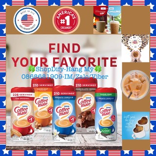 Nước/ Bột Kem Sữa Nestle COFFEE MATE Creamer Liquid/ Powder Sugar Free, Đủ Vị Hazelnut, Vanilla, Chocolate, Caramel