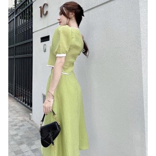 Set caro xanh cổ vuông (kèm hình thật)
