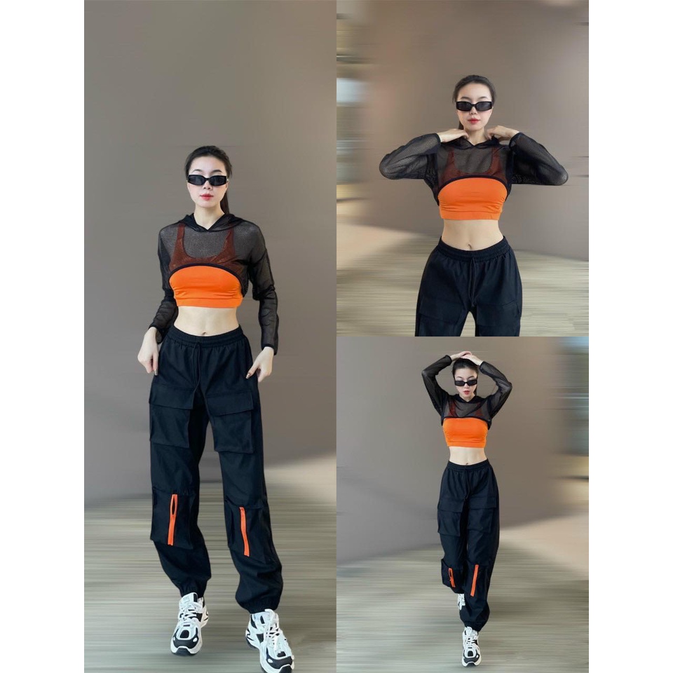 Đồ tập gym nữ bộ thể thao Set tập 3 Quần chất kaki món tập gym,yoga, Zumba,aerobic,hiphop,trang phục diễn nữ