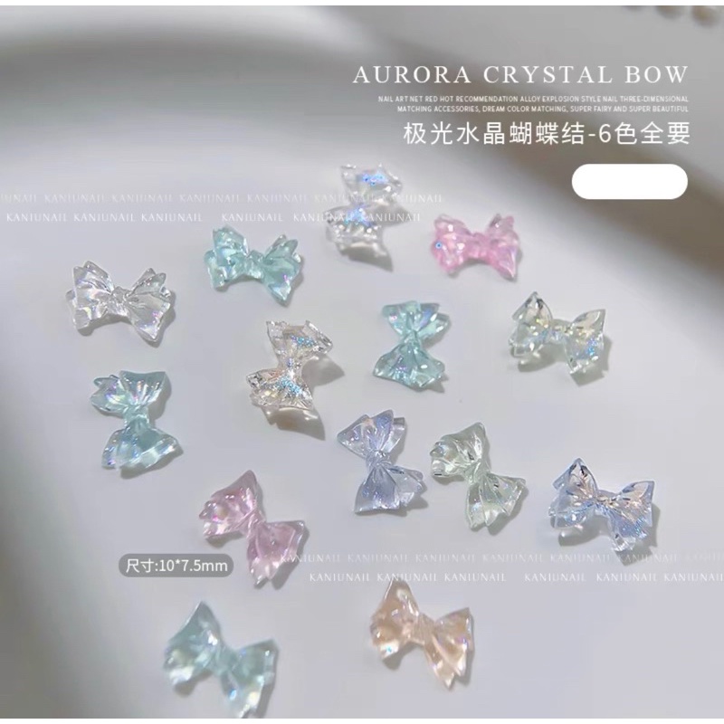 Set 25 Charm Nơ Ánh Nhũ Trang Trí Móng