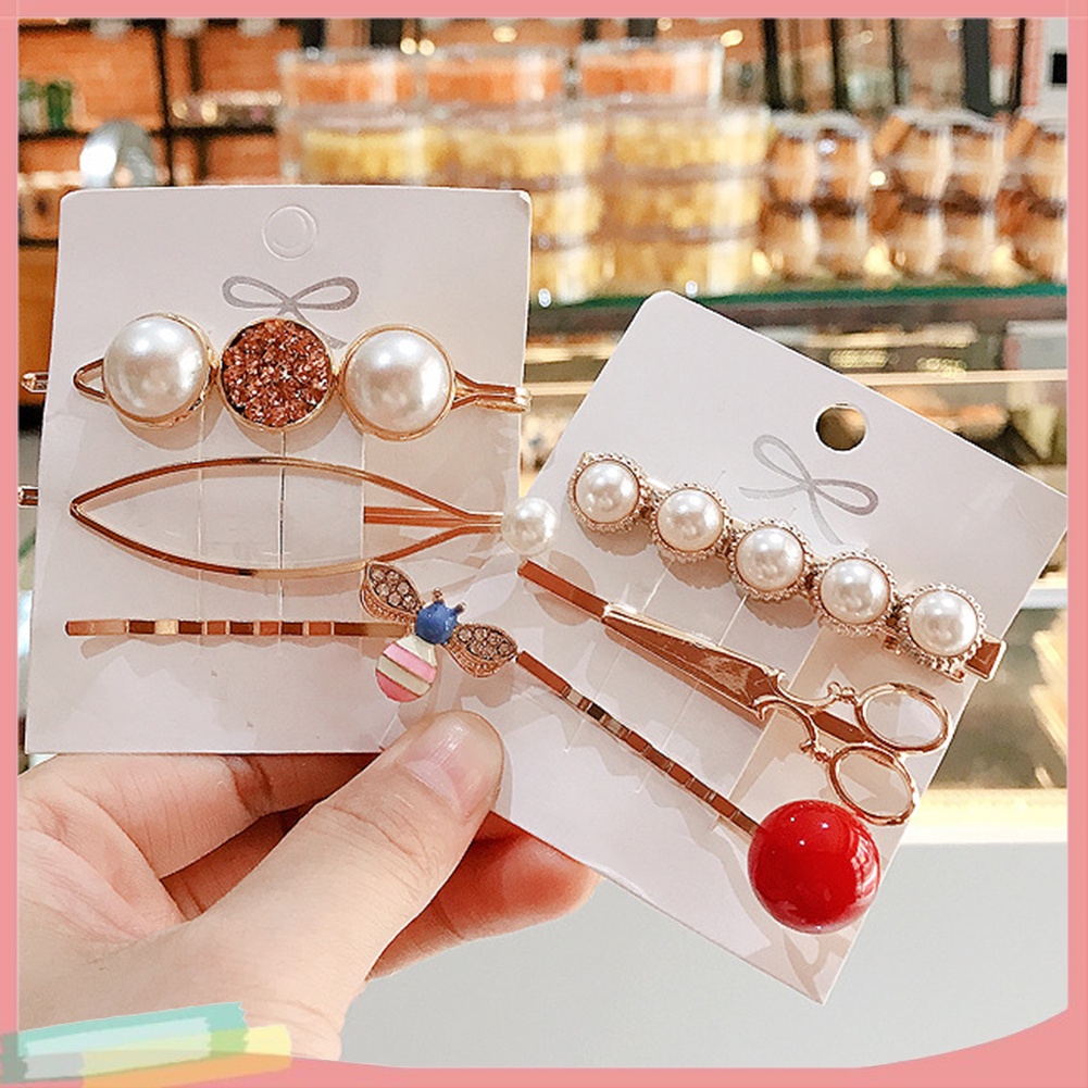 Phụ kiện gài tóc kiểu ngọc trai giả sáng lấp lánh thời trang cho nữ