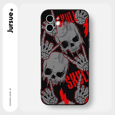 Ốp lưng JURSUE mềm chống bẩn hình độc lạ ngầu đen Cho iPhone 17 16 15 14 13 12 11 Pro Max SE 2020 X XR XS ip 8 7 Plus Y2714