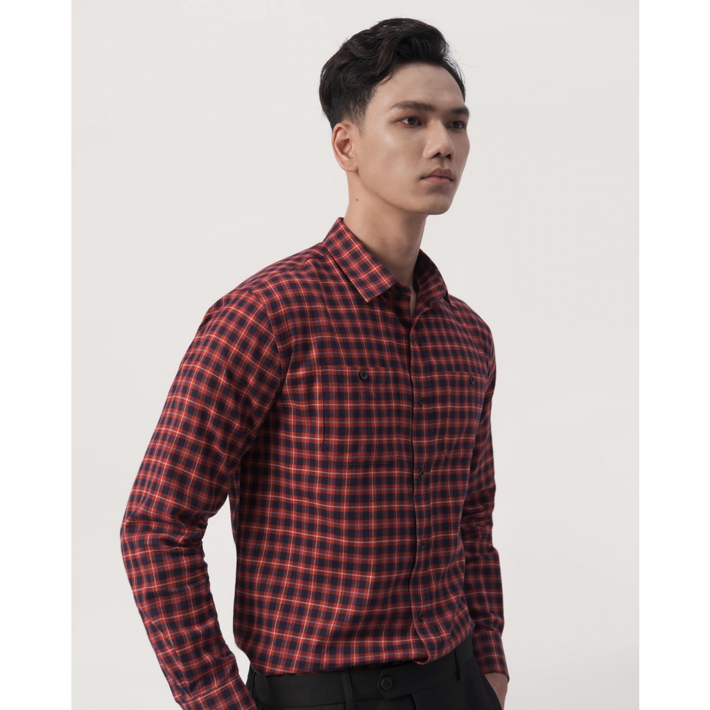 Áo sơ mi kẻ sọc caro tay dài MENFIT 2210057 chất Flannel cao cấp, mềm mịn, thoáng mát, form basic