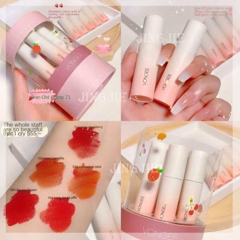 Set 5 Cây Son Kem VonGee Mềm Mượt Siêu Lì [Chính Hãng Nội Địa Trung ] 💄