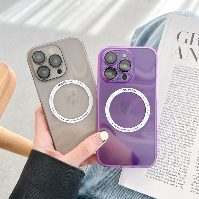 Ốp Điện Thoại Mềm Trong Mờ Từ Tính Cho iPhone 14 Pro Max 14 Plus 13 12Promax 11 11Pro 11ProMax X Xs Max XR