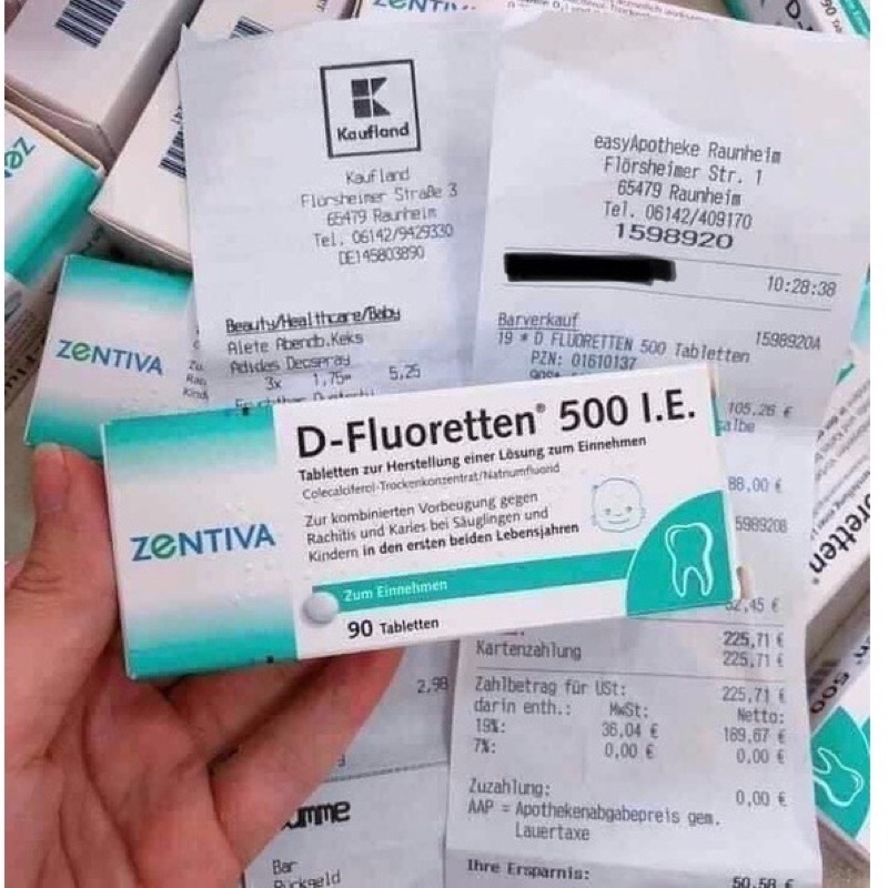 Vitamin D Flour Đức - Viên Uống D Flouretten 500IE 90 Viên