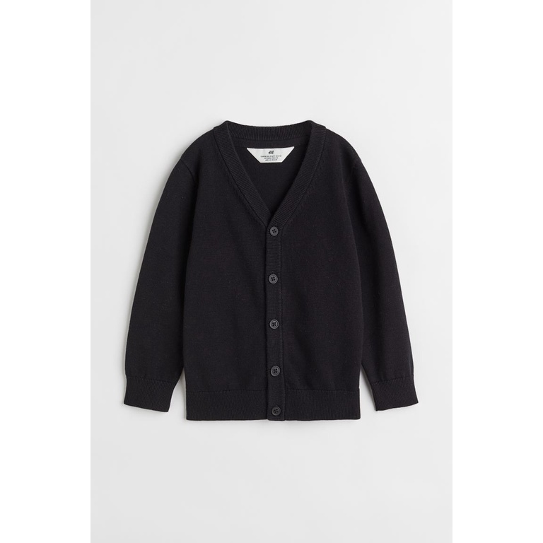 Áo len đen navy cardigan đen/navy bé trai HM H&M_hàng chính hãng authentic