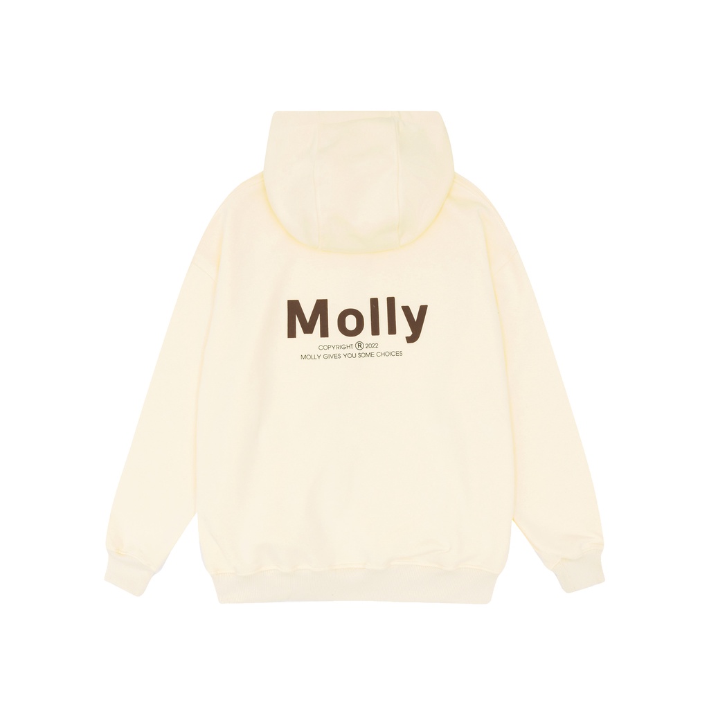Áo Zip Hoodie Unisex IMYSM- Molly collection- Kem/Đen/Xanh/Xám