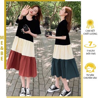 Váy bầu mùa hè xinh xắn - đầm bầu babydoll đẹp 3 tầng 3 màu