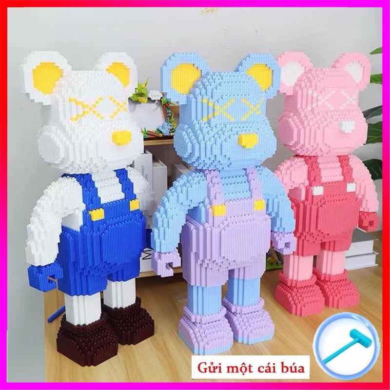 Oversized 33CMMô hình lắp ráp gấu bearbrich tình yêu Loạt Hạt Nhỏ Khối Xây Dựng Hộp Màu Bao Bì Loạt Đồ Chơi Quà Tặng
