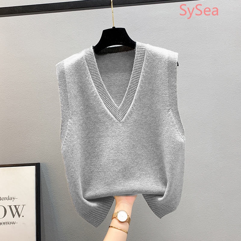 Áo Không Tay Cổ Chữ V Dáng Rộng Phong Cách Hàn Quốc Dành Cho Nữ