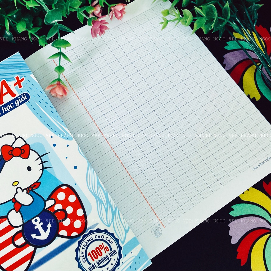 Tập Học Sinh 96 Trang Mèo Dép - Vở 5 Ô Li, Giấy A5 Dày 100Gsm Bìa Vở Doraemon, Kitty