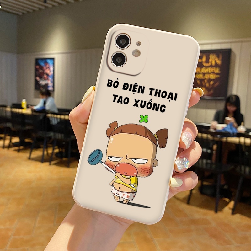 Ốp lưng iphone dẻo vuông cạnh hình "Bỏ Điện thoại tao xuống" siêu bựa đủ mã cho mọi dòng máy 6 7 8 xsmax 11 12 13 14 pro