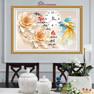 Tranh đính đá DF645 (75cm x 50cm), tranh thêu chữ thập cha mẹ 223155 (75cm x 50cm)