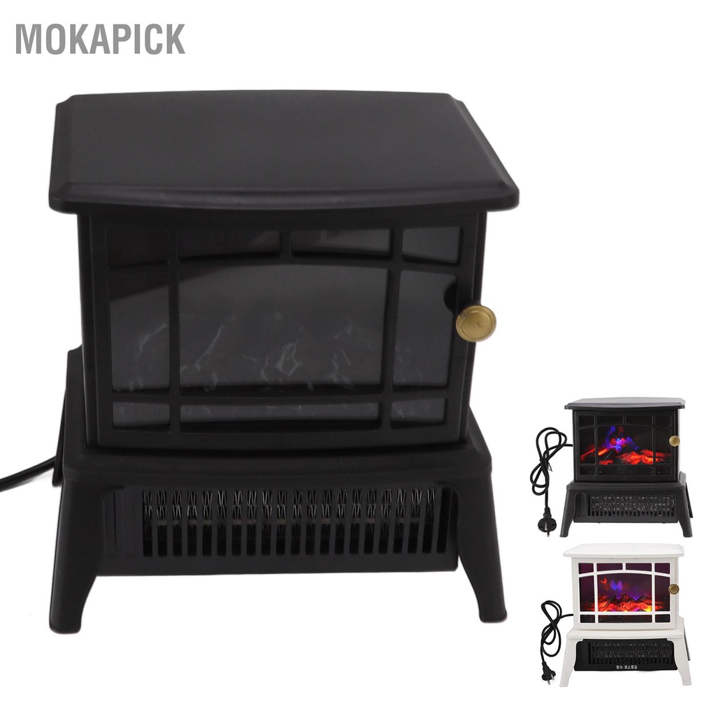 Mokapick Máy sưởi điện có ngọn lửa mô phỏng 3d Bảo vệ quá nhiệt Thiết bị làm ấm lò cho gia đình EU 220‑240V