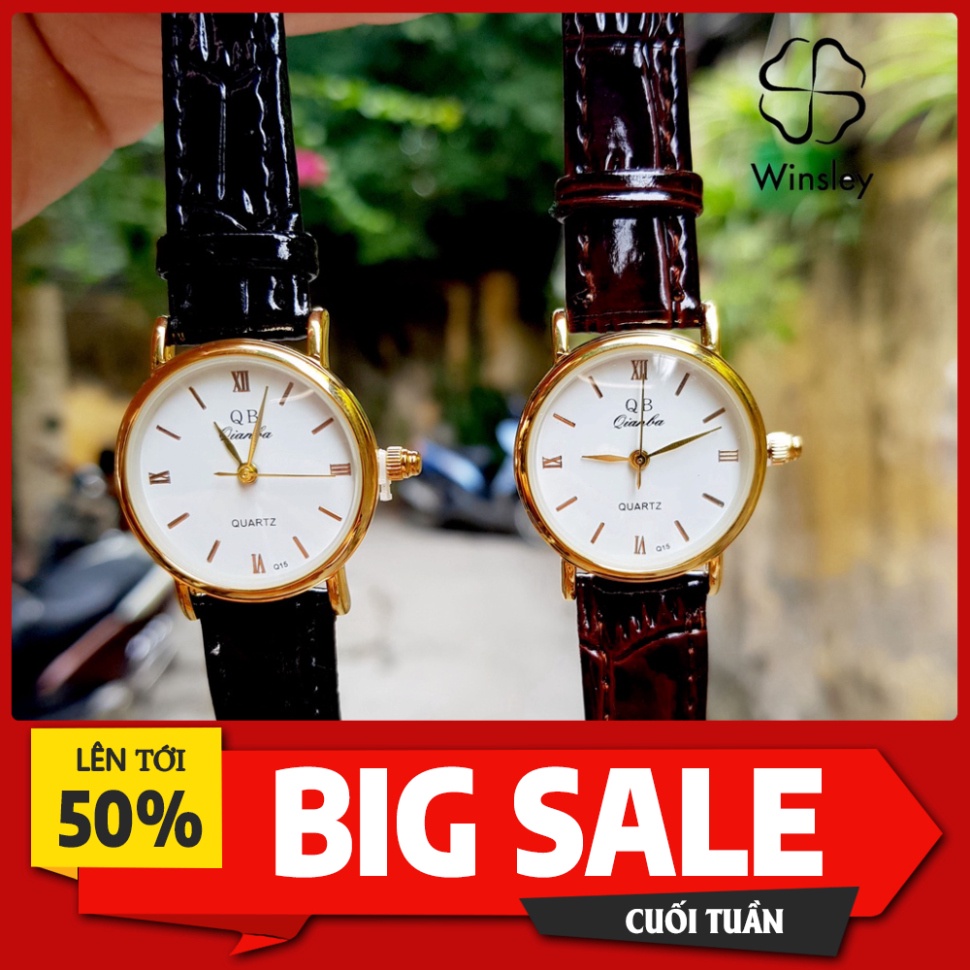 XẢ NGHỈ TẾT Đồng hồ nữ chính hãng QB dây da đeo tay chống nước thời trang giá rẻ ....