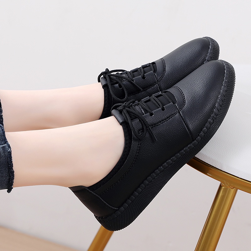 Giày nữ Giày nữ 4 màu giày dép thoải mái giày lười da thật giày mẹ giày mẹ Giày phẳng Giày dép Cỡ giày bình thường: 35-41