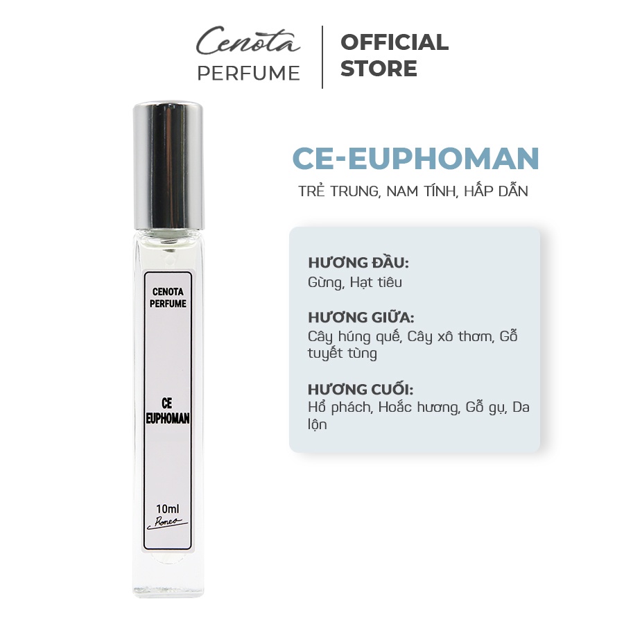 Tinh Dầu Nước Hoa Cenota - Euphoman 10ml, Trẻ trung, Nam tính, Hấp dẫn