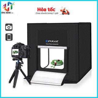 HỘP CHỤP ẢNH SẢN PHẨM 40x40Cm PULUZ có cửa mặt trước-BOX chụp gắn đèn LED-HÀNG CHÍNH HÃNG