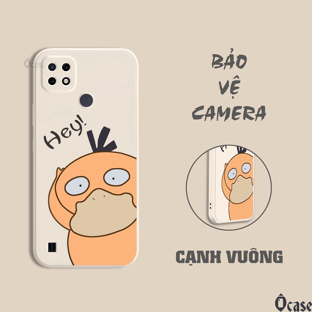 Ốp lưng Realme C21 / C21Y / C25Y in hình Mèo và Vịt vàng cạnh viền vuông có bảo vệ camera