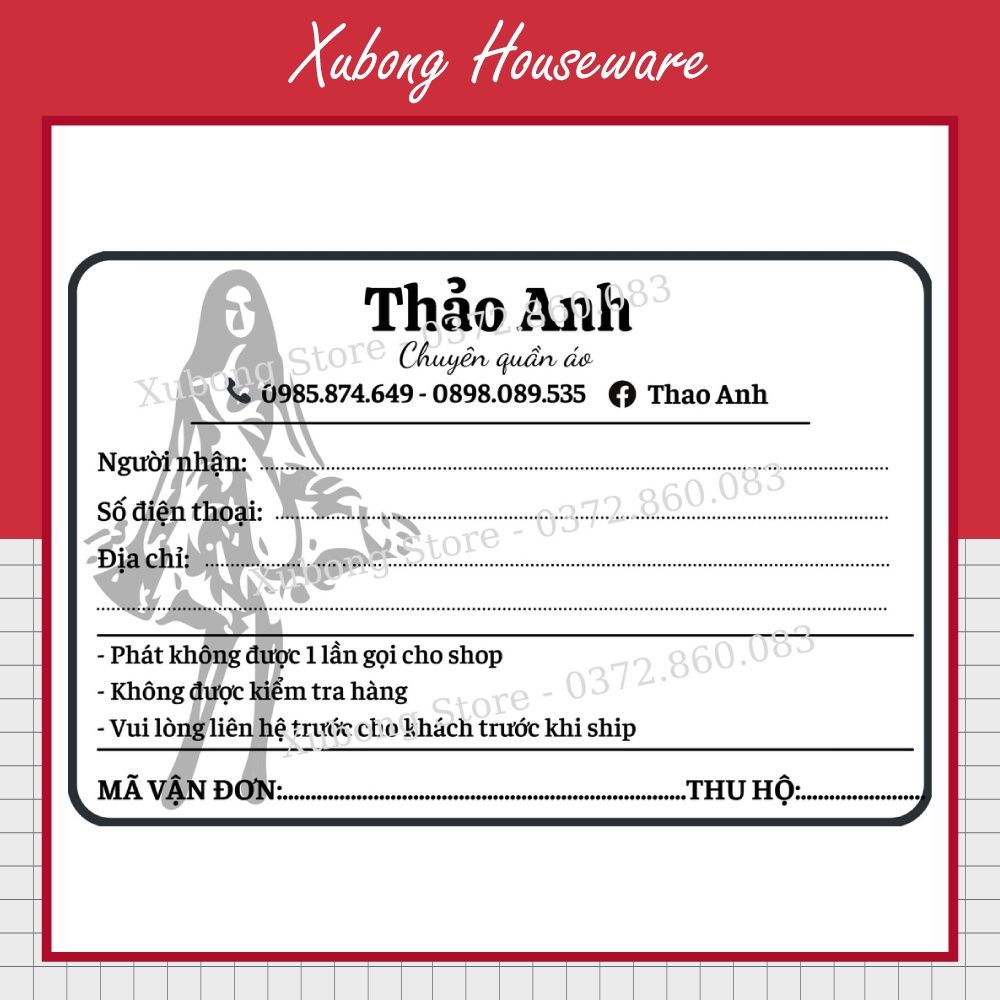 Tem Vận Chuyển 10x15cm - Phiếu Giao Hàng In Theo Yêu Cầu rõ nét có keo dán sẵn