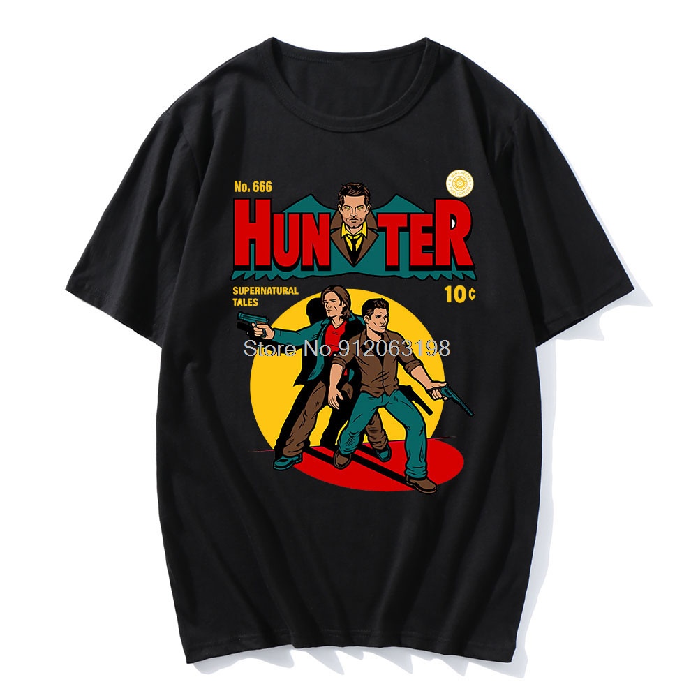 Áo Thun Cotton Cổ Tròn In Hình Truyện Tranh Hunter Vui Nhộn Cỡ Lớn Thoải Mái Thời Trang Đường Phố
