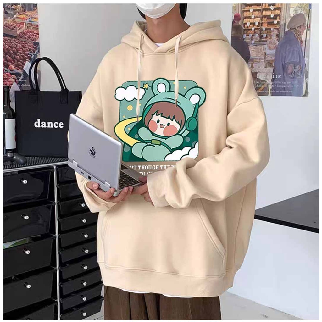 ❤️ MẪU CÓ NÓN ❤️ Áo Hoodie Nam Nữ NASA Chất Nỉ Bông Form Rộng Ép Hình Dễ Thương Phong Cách Hàn Quốc 2 Màu Trẻ Trung