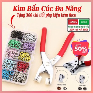 Bộ kìm bấm khuy cúc áo kèm hộp 100 chi tiết cúc áo, Dụng cụ bấm khuy đa năng