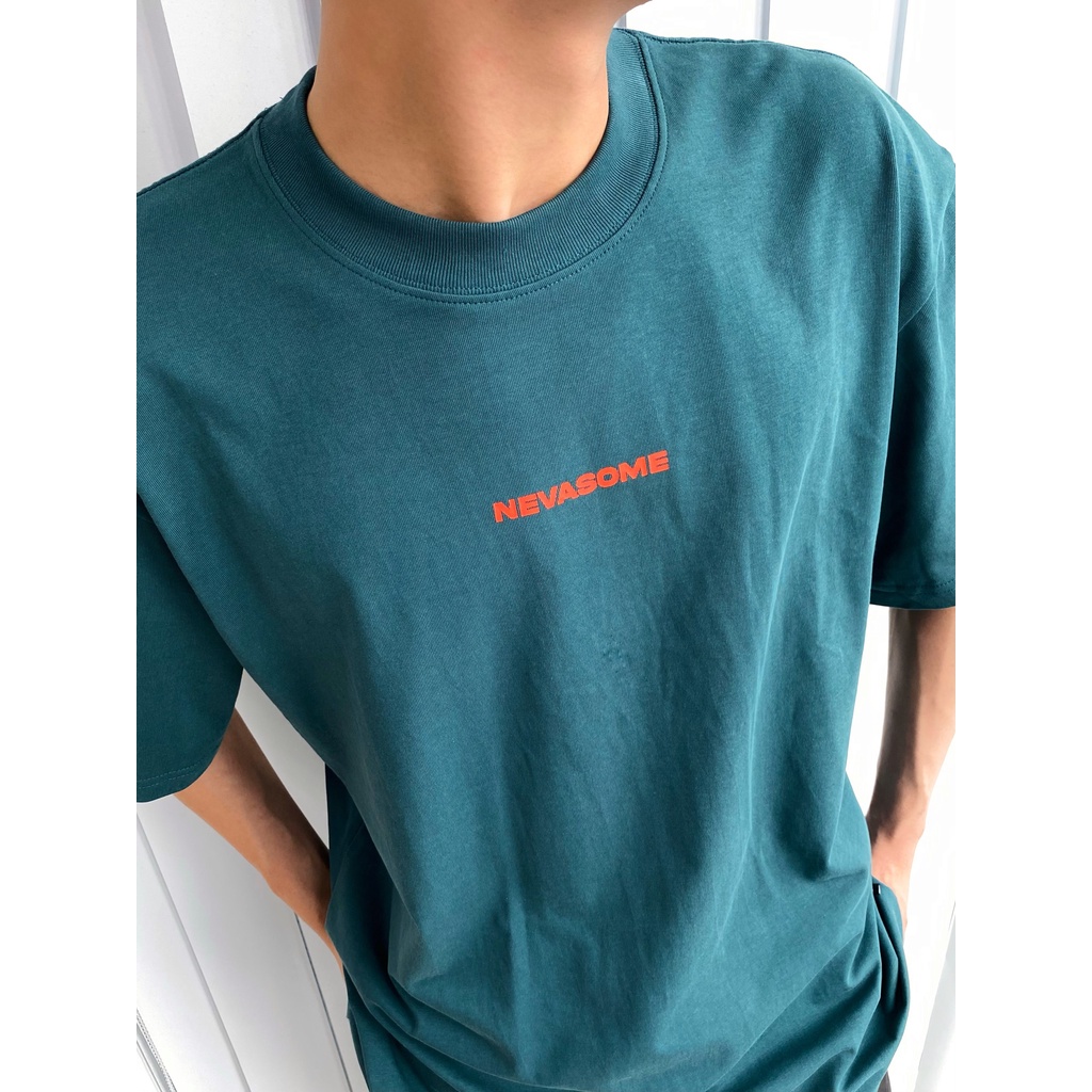 Áo Thun Oversize Local Brand NEVASOME Signature v2 Xanh Mòng Két Cotton Tay Lỡ Form Rộng Nam Nữ