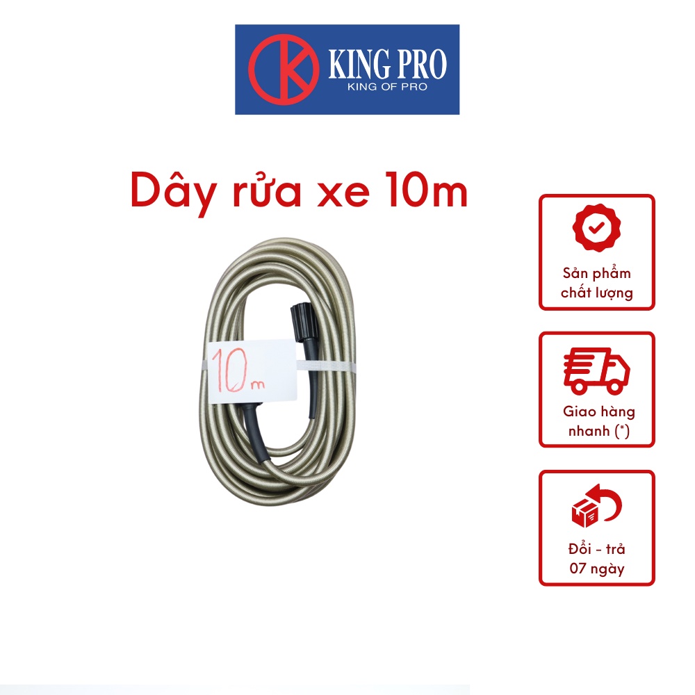 Dây Rửa Xe 10m,15m,20m Cho Máy Bơm Xịt Rửa Áp Lực Cao Ren Trong 22mm