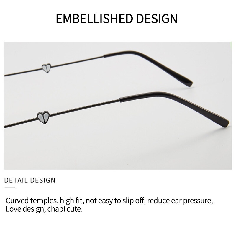 Mắt Kính Chống Ánh Sáng Xanh Hình Trái Tim Dành Cho Học Sinh Nữ 0-50 - 100-150 - 200-250 - 300-350 - 400 PTQ