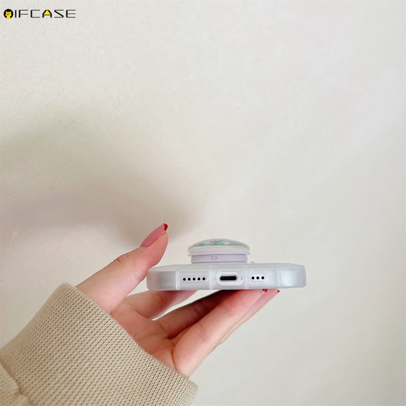 Ốp Điện Thoại Mềm Có Giá Đỡ Hình Hoa Tulip Cho iPhone 14 Plus 13 12 Mini 11 Pro XS Max XR X 7 8 6 6s Plus