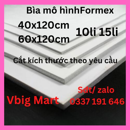 (Siêu RẺ) Bìa mô hình - 60x120 10mm 15mm (Bìa làm handmade, Formex 10li 15li, Fomex 10ly 15ly, Foam)