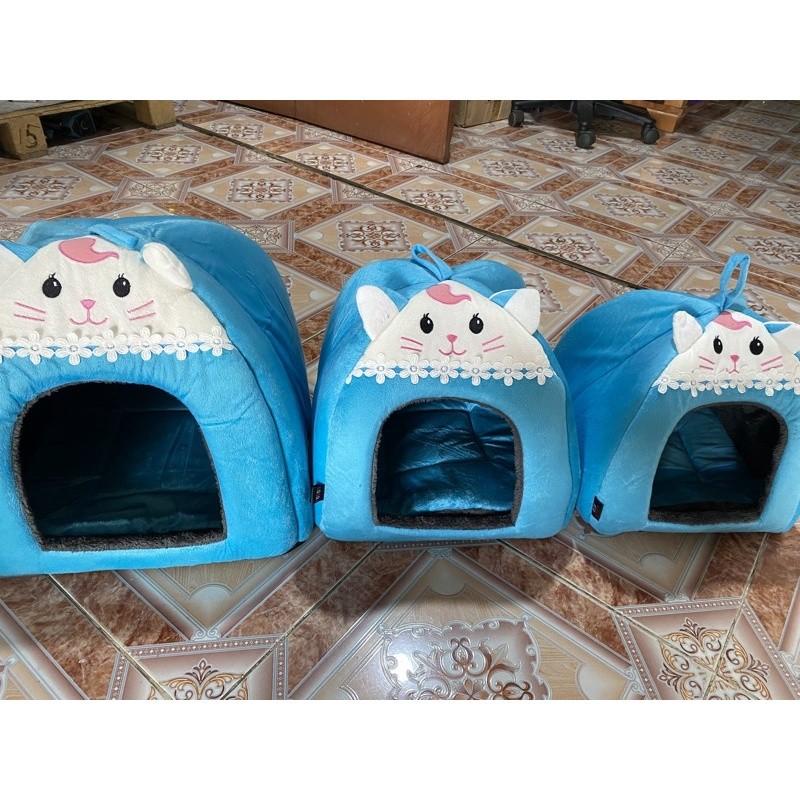 Ổ Đệm Vòm Chó Mèo Chất Liệu Mềm Mại, Có Thể Gấp Tháo Tiện Lợi, Kiểu Dáng cute dễ làm sạch 3 Size đủ kích cỡ cho thú cưng