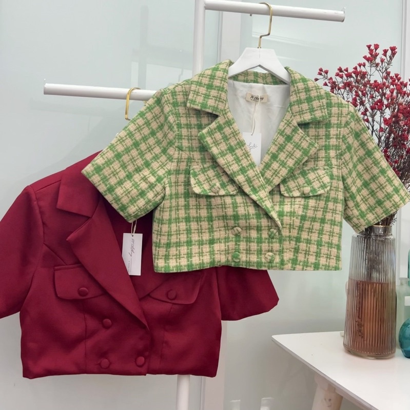 A30: Áo vest karo xanh