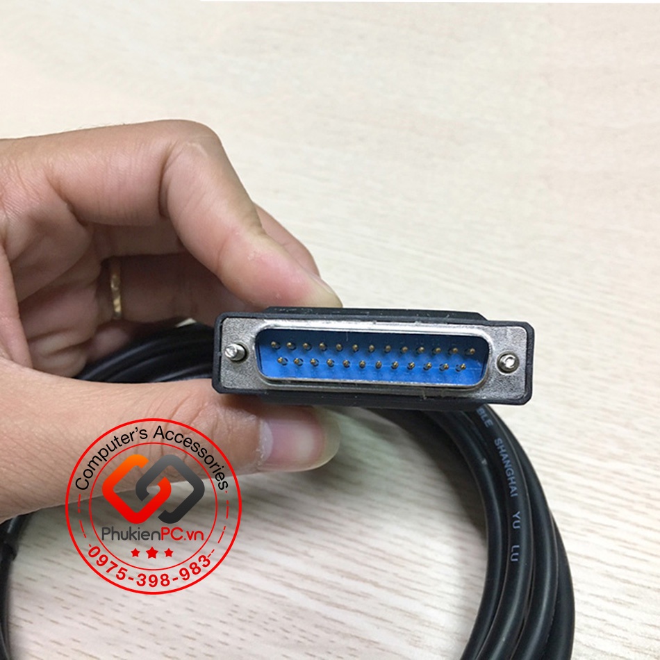 Cáp COM DB9 cái sang DB25 đực máy CNC. Chuyển cổng DB9 Female to BD25 Male, dài 2m, 3m, 5m, 10m, 15m, 20m, 25m, 30 mét