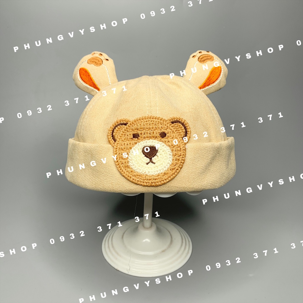 Bé 2-4 tuổi- Mũ nồi beret dễ thương Nón BEANIE NHÍ GẤU NỒI- phungvyshop trẻ em trai gái